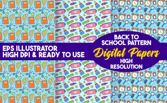 Hand Drawn Pattern Back to School Flat: A Versatile Design Resource for Creative Professionals