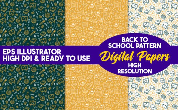 Seamless Back to School Drawn Pattern